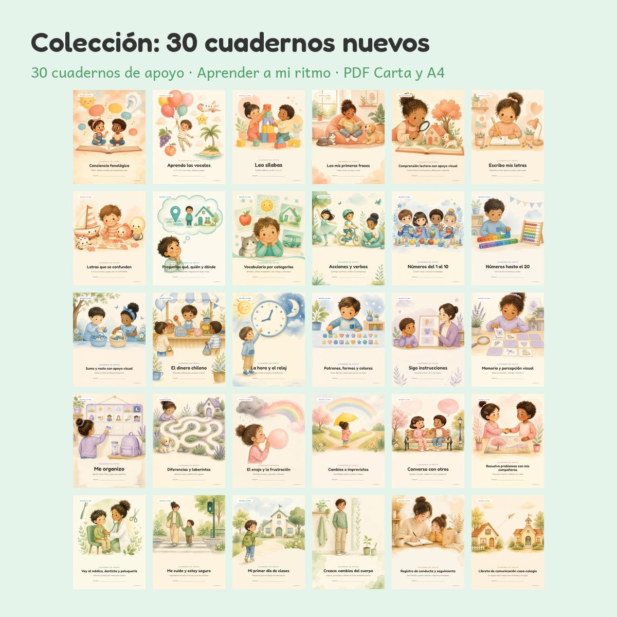 Colección Aprender a mi ritmo: 30 cuadernos nuevos