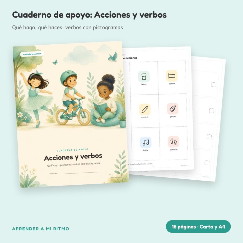 Cuaderno de apoyo: Acciones y verbos