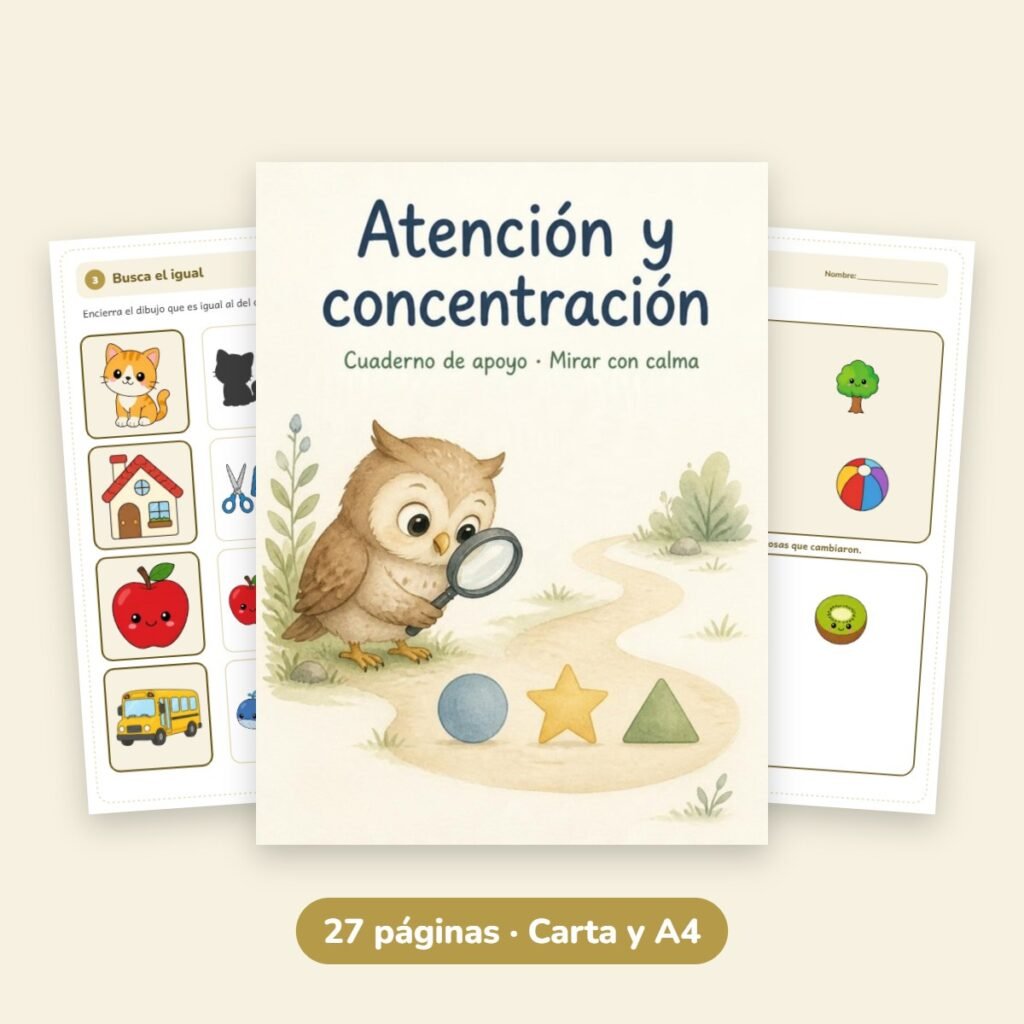 Cuaderno de apoyo: Atención y concentración
