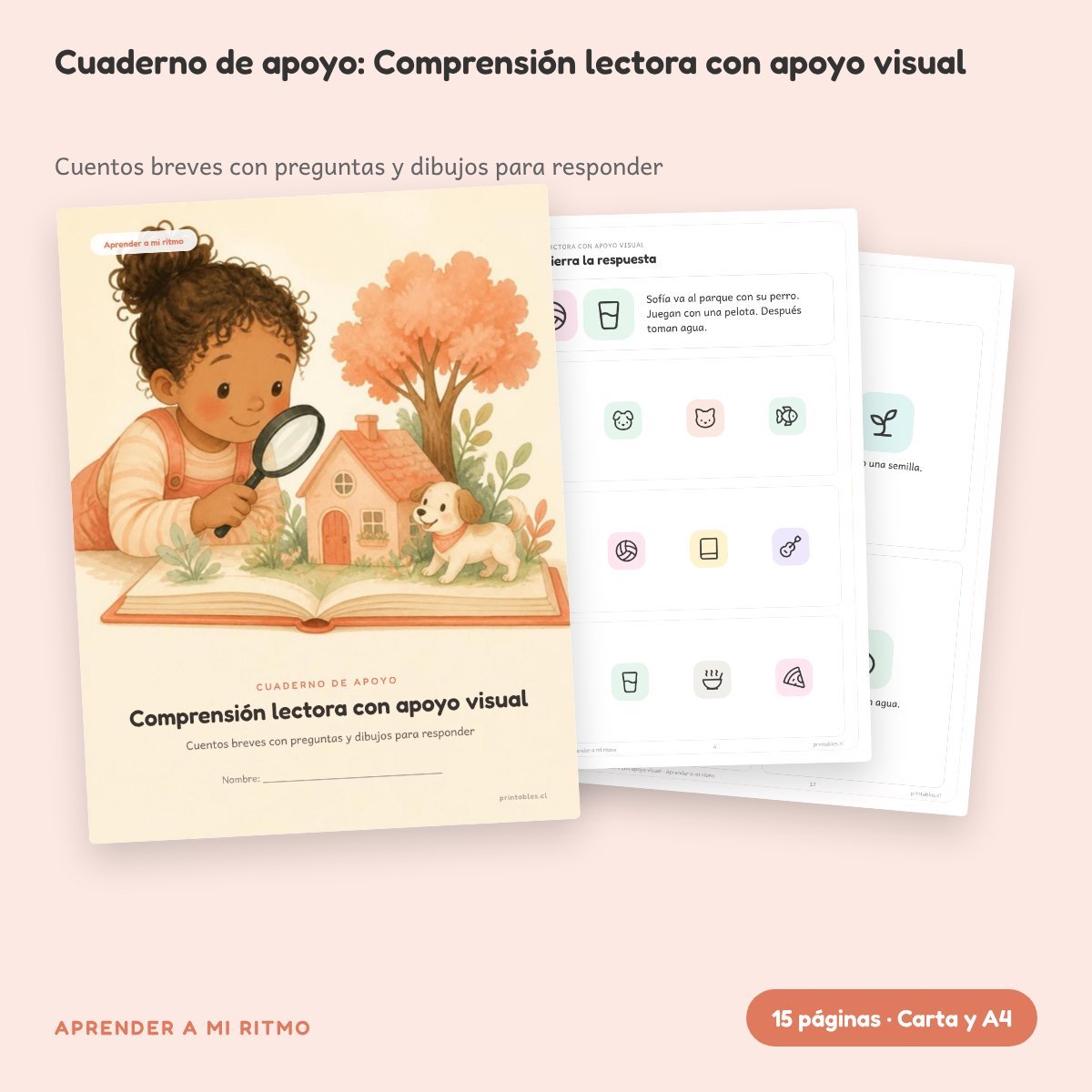 Cuaderno de apoyo: Comprensión lectora con apoyo visual