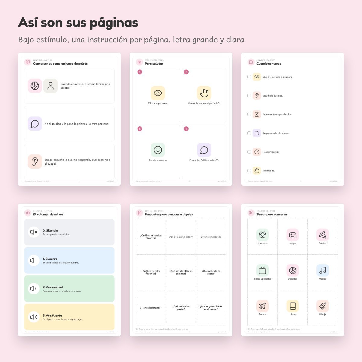 Páginas de Cuaderno de apoyo: Converso con otros