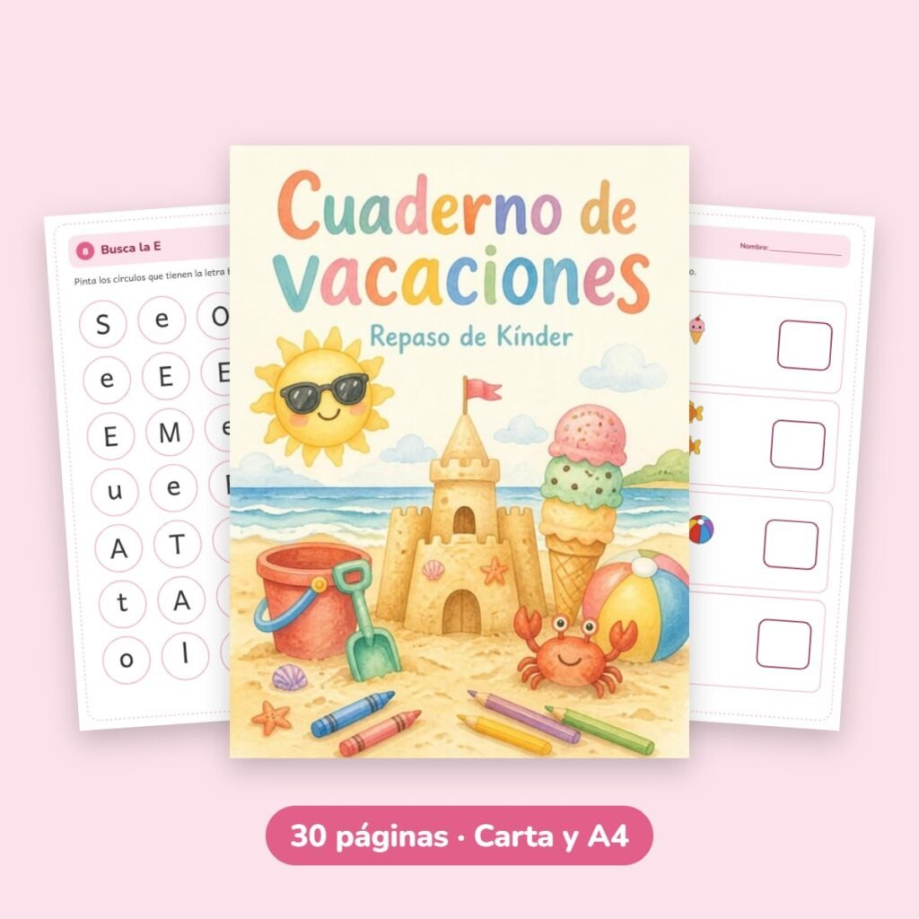 Cuaderno de vacaciones: repaso de Kínder