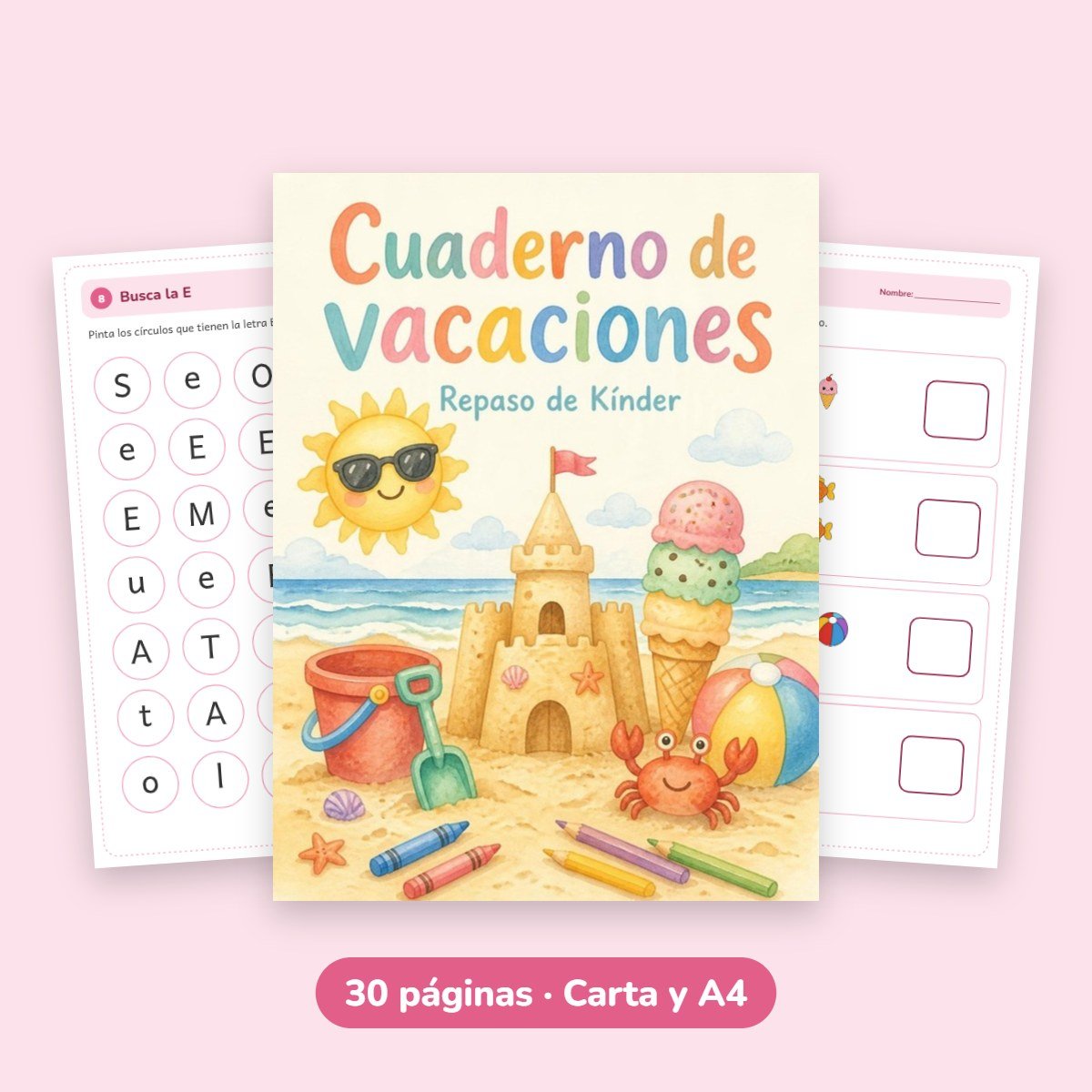 Cuaderno de vacaciones: repaso de Kínder