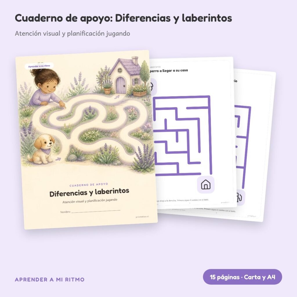 Cuaderno de apoyo: Diferencias y laberintos