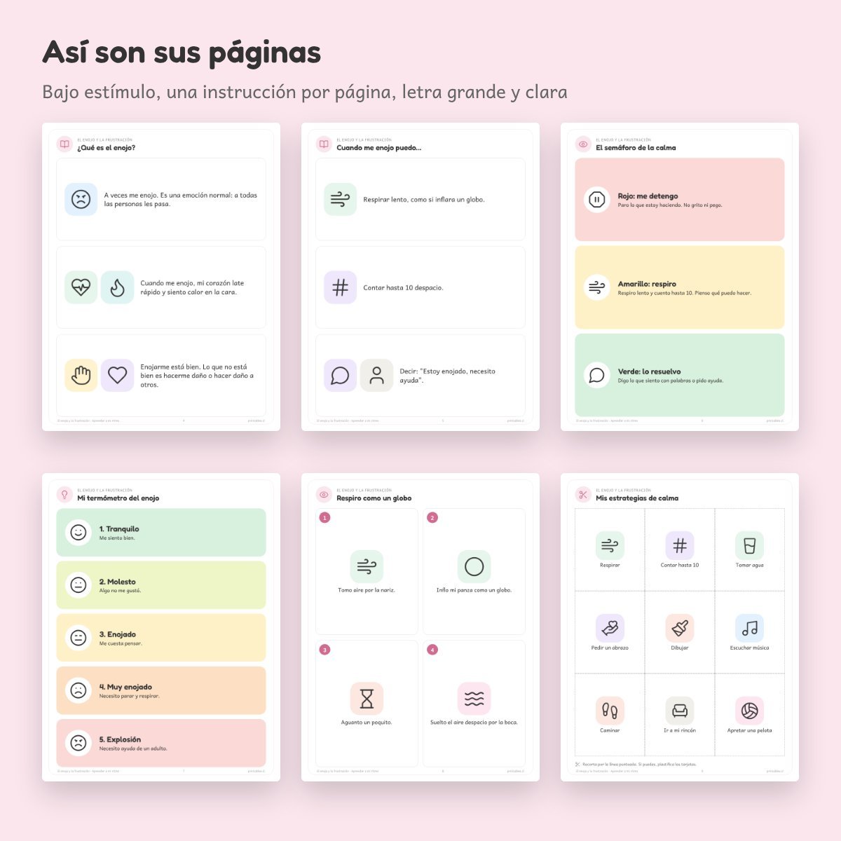 Páginas de Cuaderno de apoyo: El enojo y la frustración