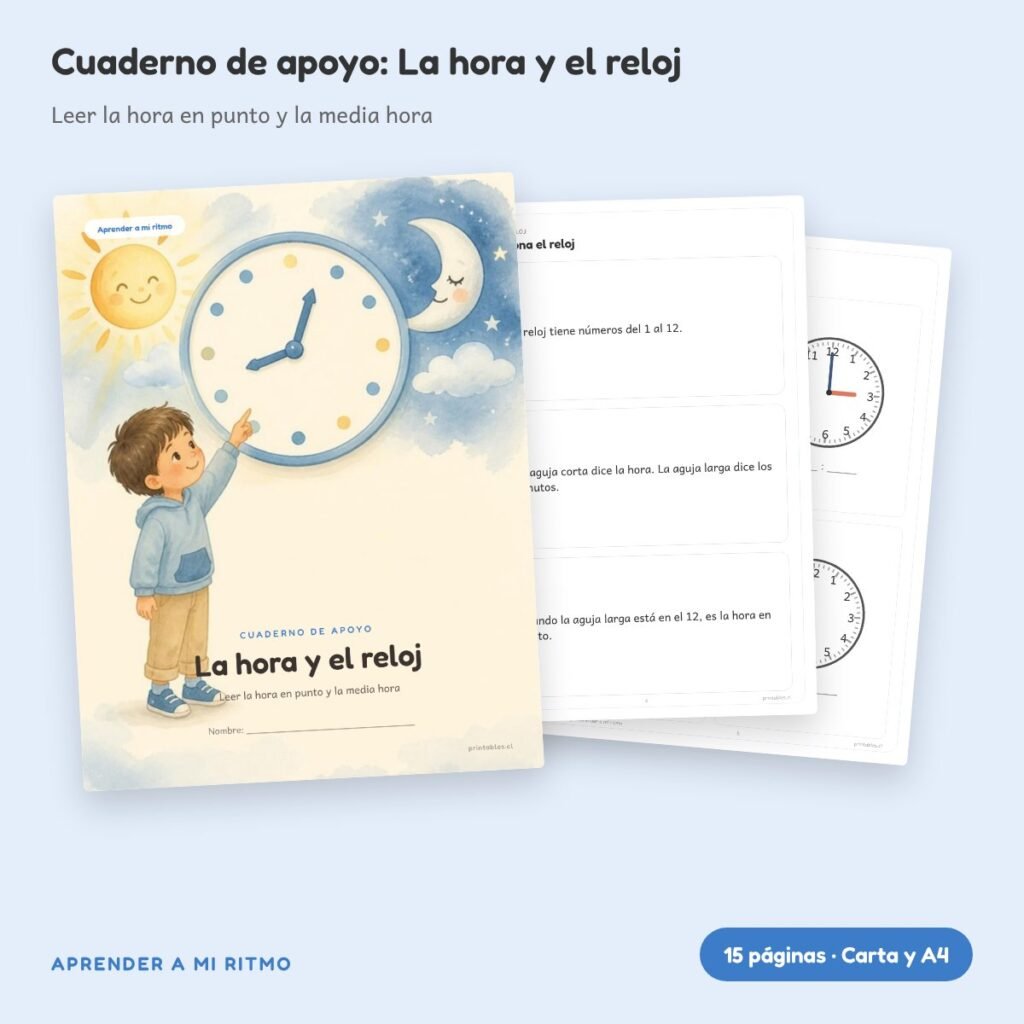 Cuaderno de apoyo: La hora y el reloj
