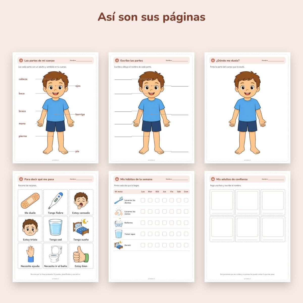 Páginas de muestra: Cuaderno de apoyo: Mi cuerpo y mi salud