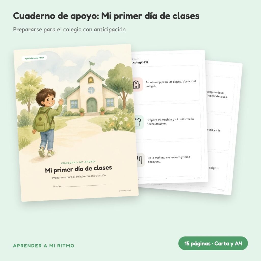 Cuaderno de apoyo: Mi primer día de clases