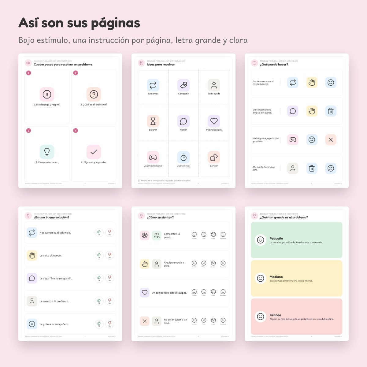 Páginas de Cuaderno de apoyo: Resuelvo problemas con mis compañeros