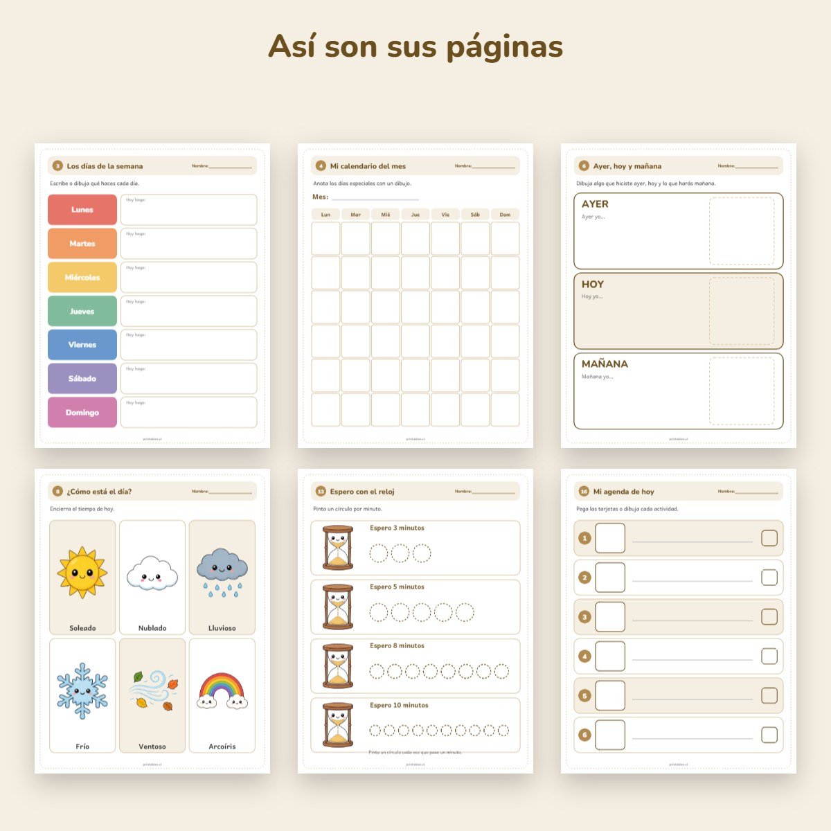 Páginas de muestra: Cuaderno de apoyo: El tiempo y la espera