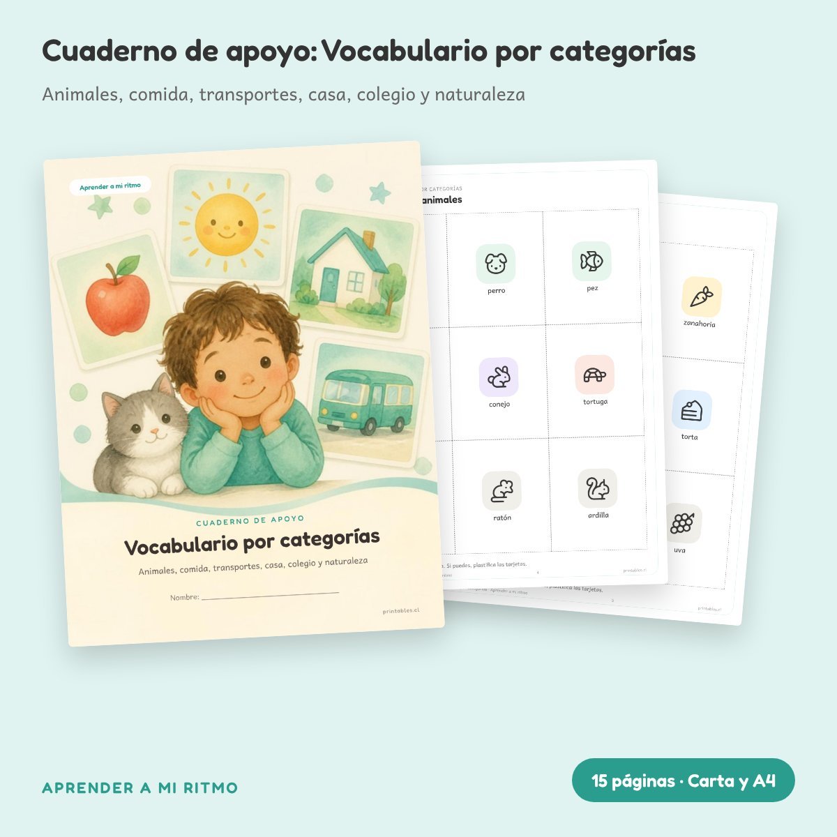 Cuaderno de apoyo: Vocabulario por categorías