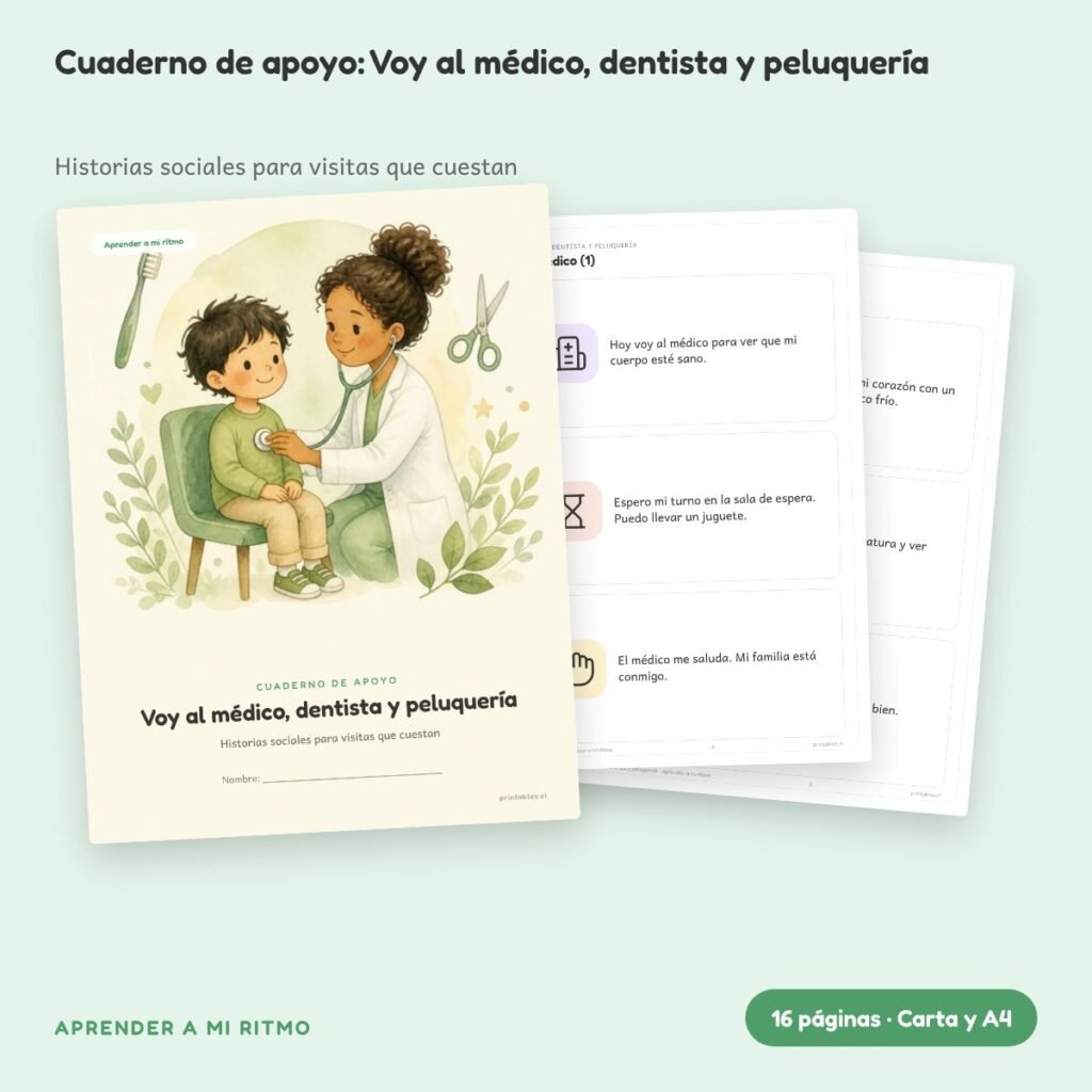Cuaderno de apoyo: Voy al médico, dentista y peluquería