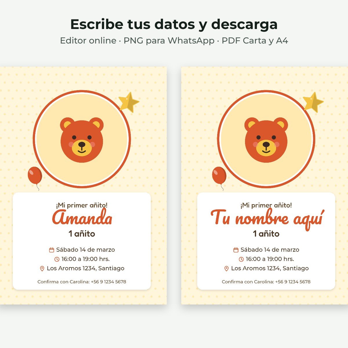 Ejemplo editable: Ositos tiernos