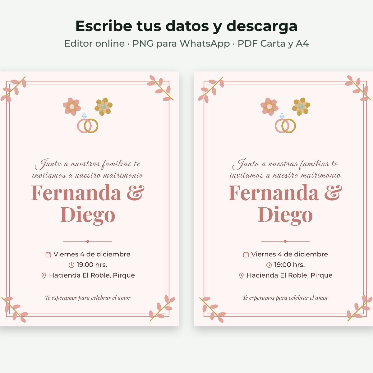 Ejemplo editable: Matrimonio floral