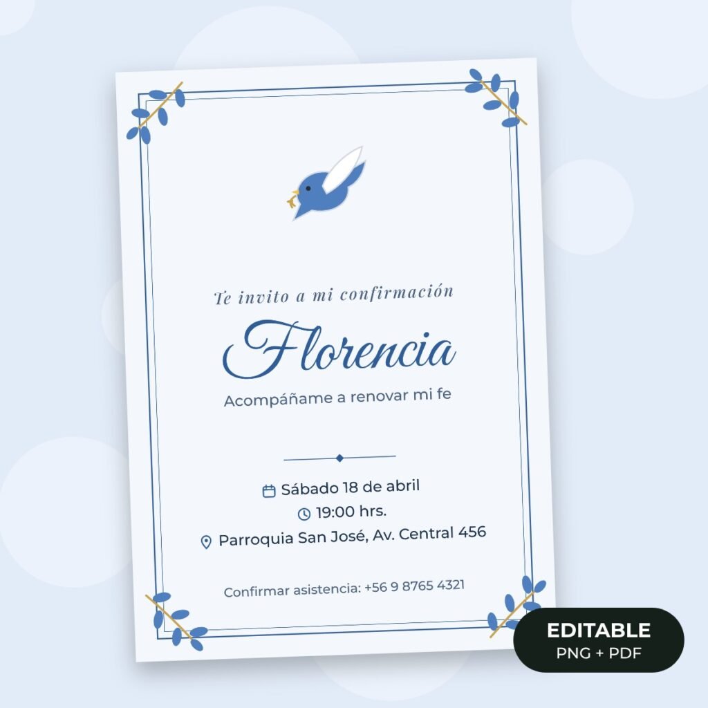 Invitación editable: Confirmación