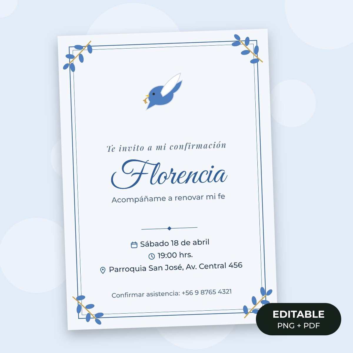 Invitación editable: Confirmación
