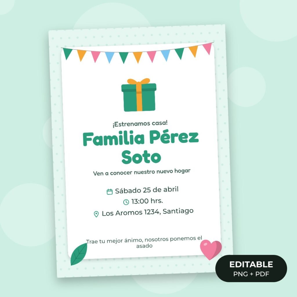 Invitación editable: Casa nueva