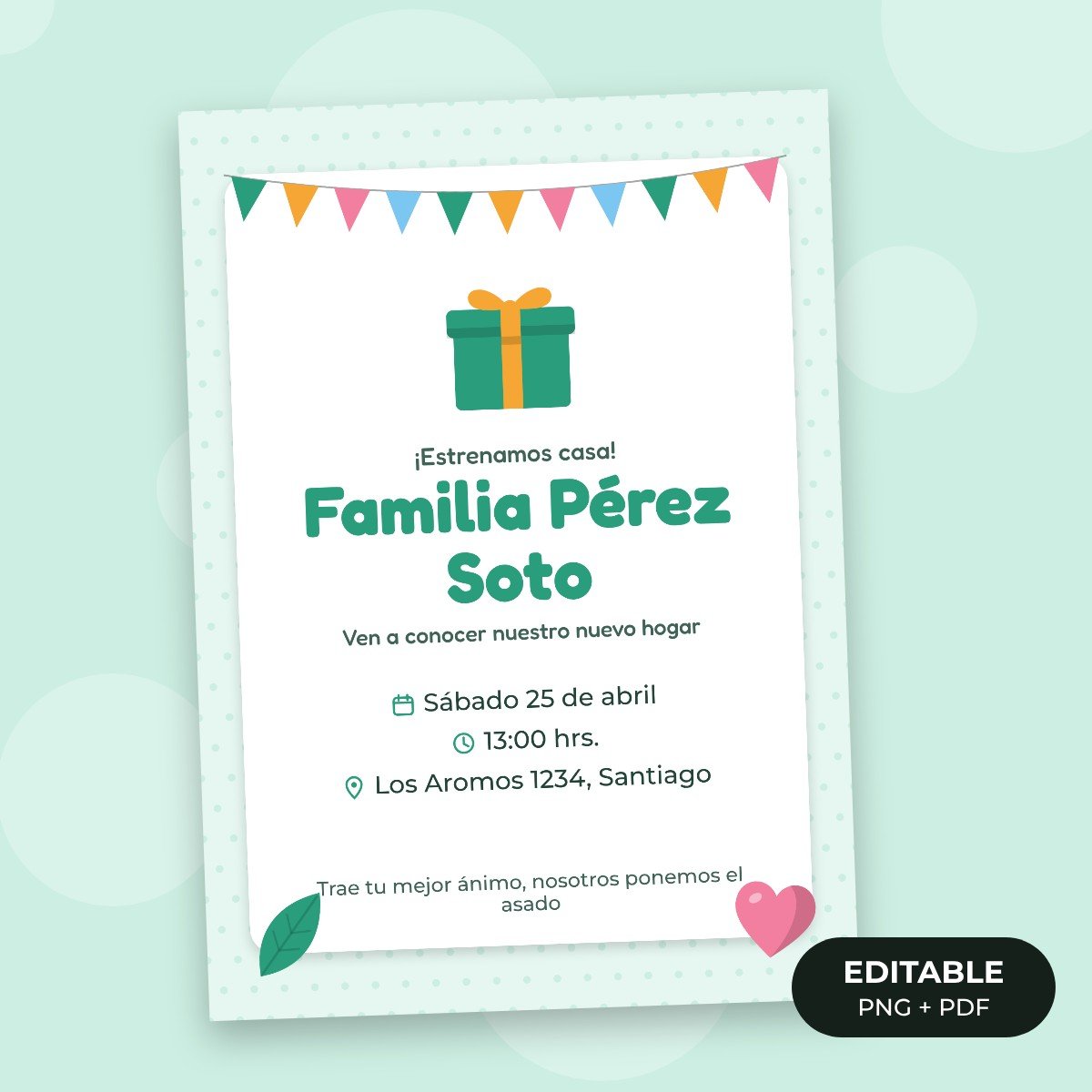 Invitación editable: Casa nueva