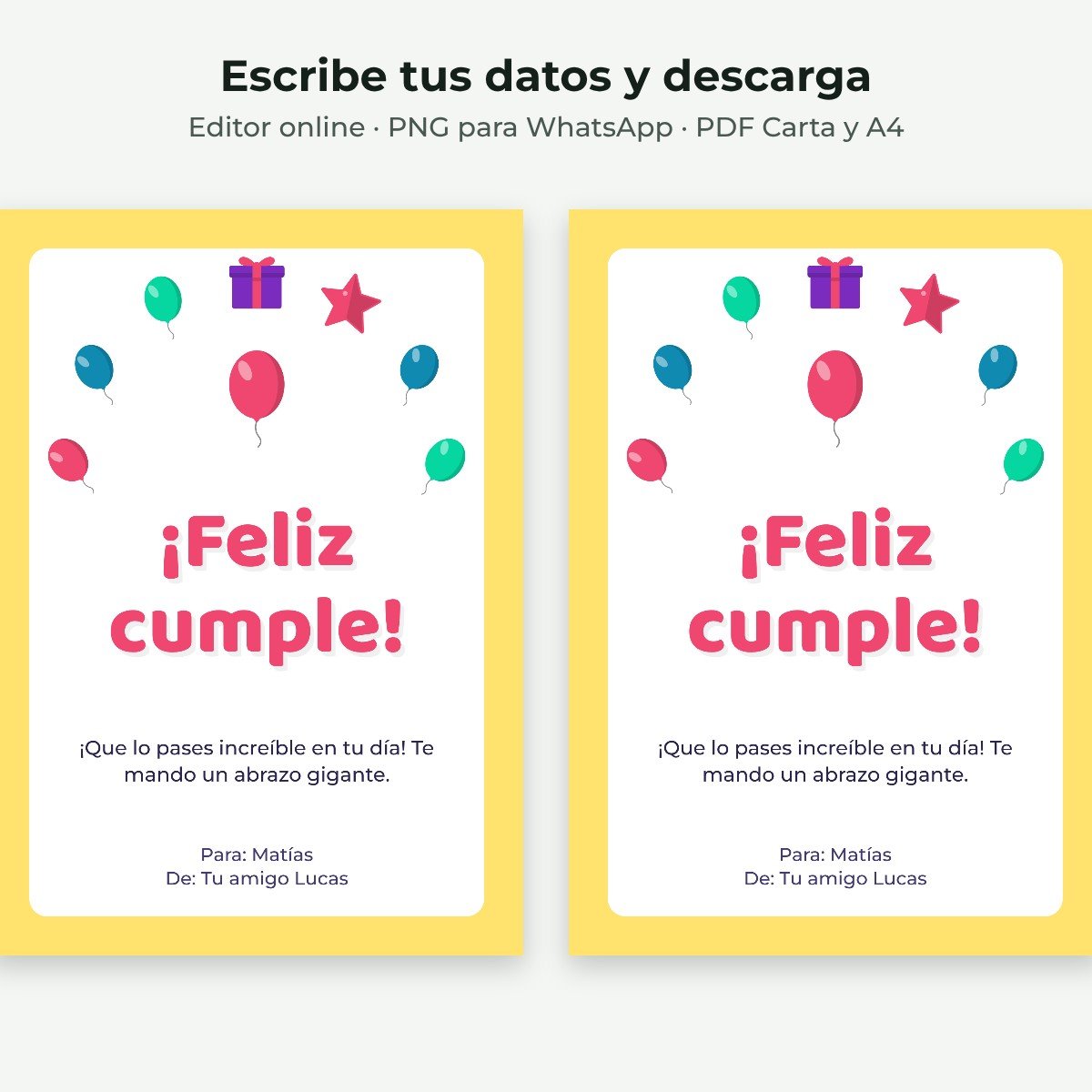 Ejemplo editable: Feliz cumpleaños globos