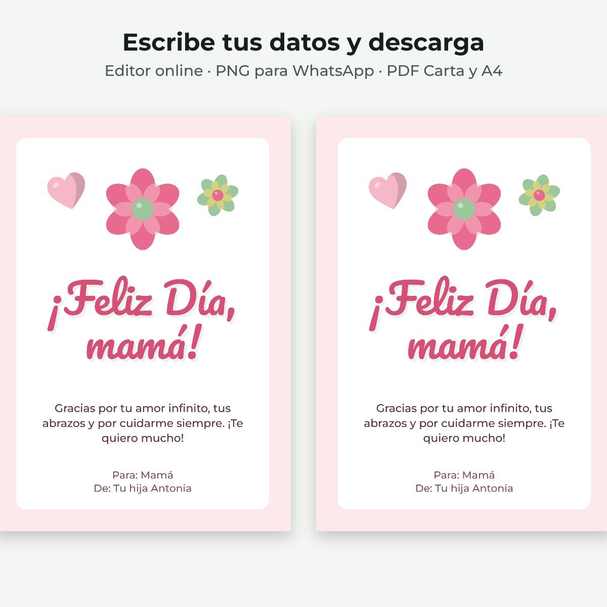 Ejemplo editable: Día de la Madre flores