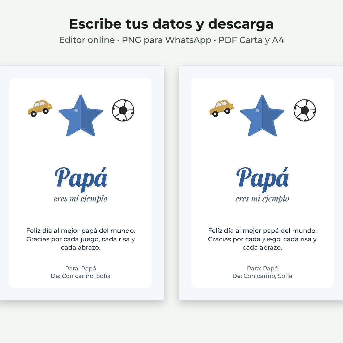 Ejemplo editable: Día del Padre corbata