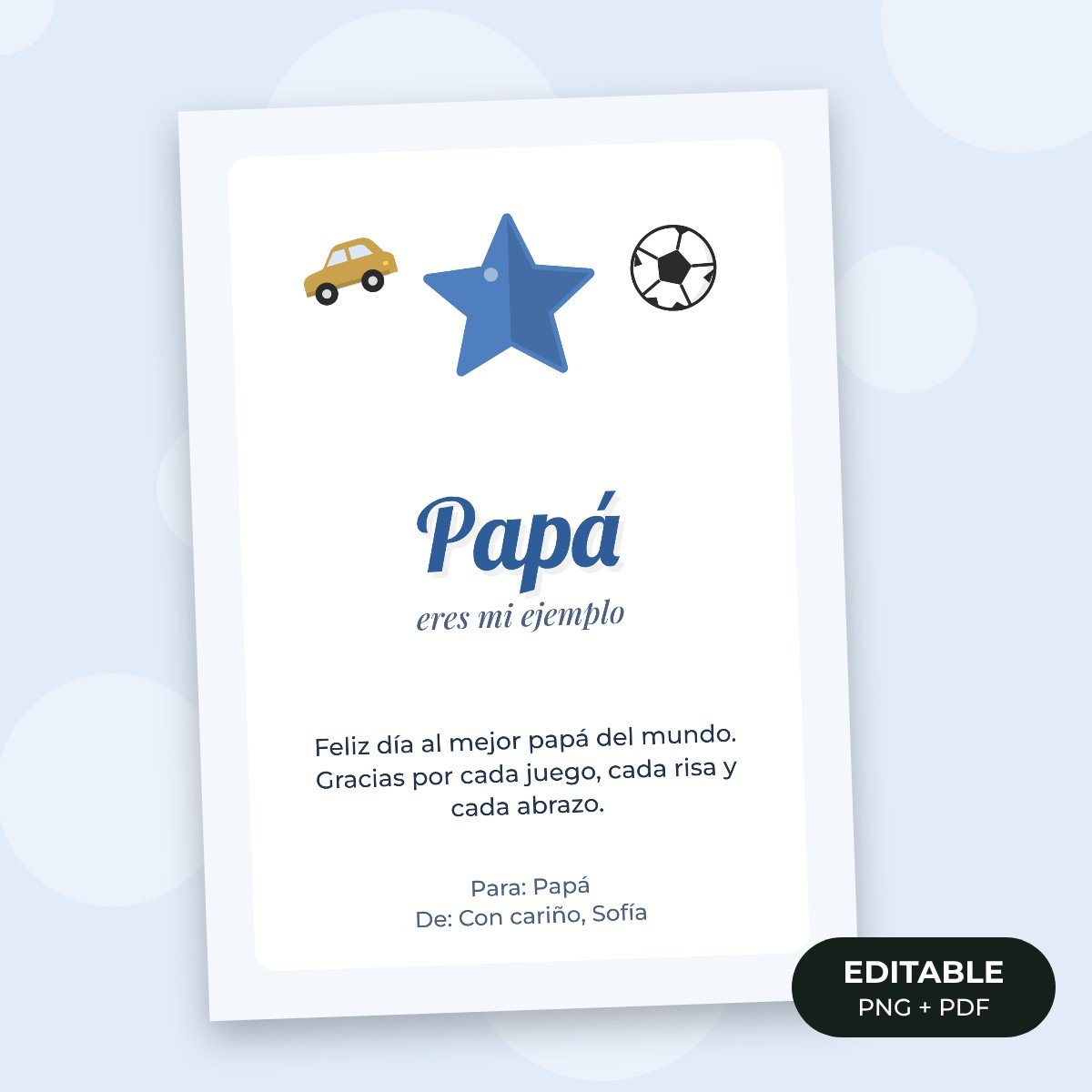 Tarjeta editable: Día del Padre corbata