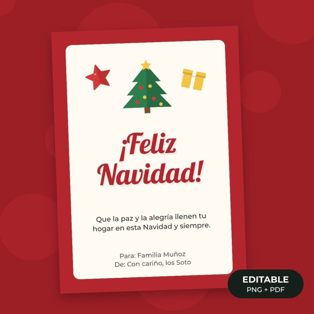 Tarjeta editable: Navidad clásica