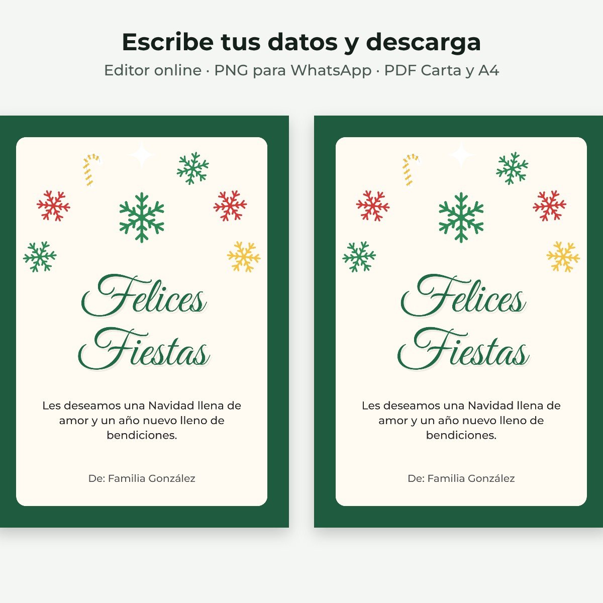 Ejemplo editable: Navidad copos