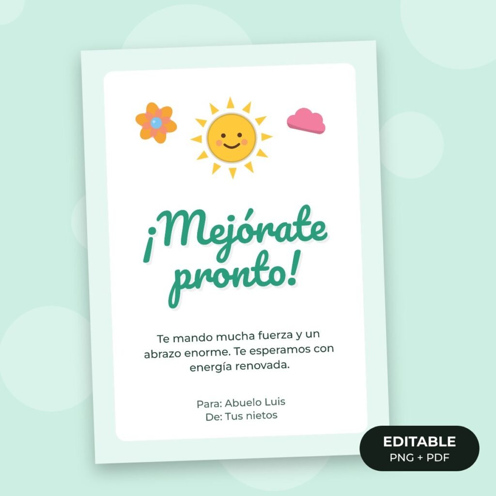 Tarjeta editable: Mejórate pronto