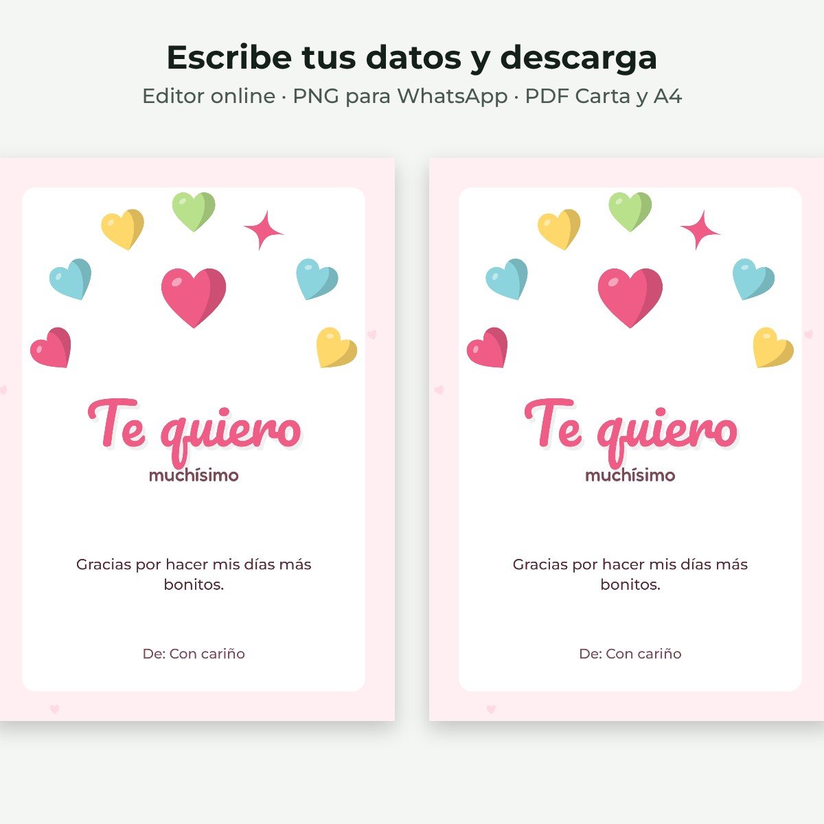 Ejemplo editable: Te quiero