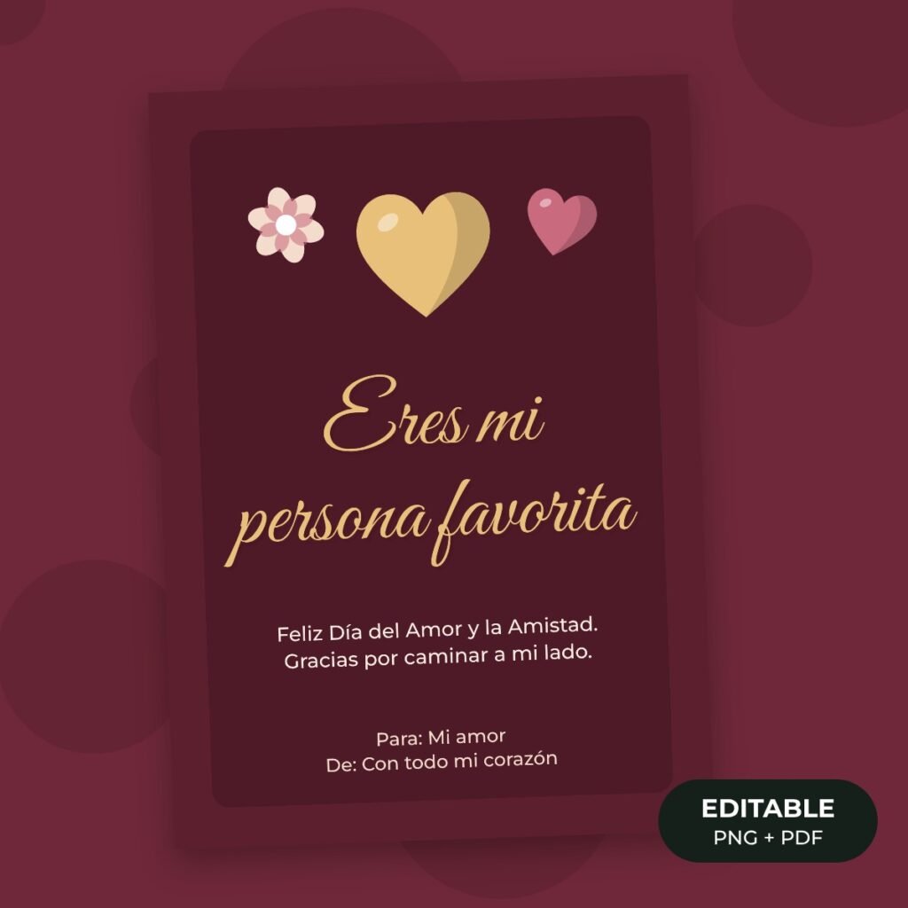 Tarjeta editable: San Valentín