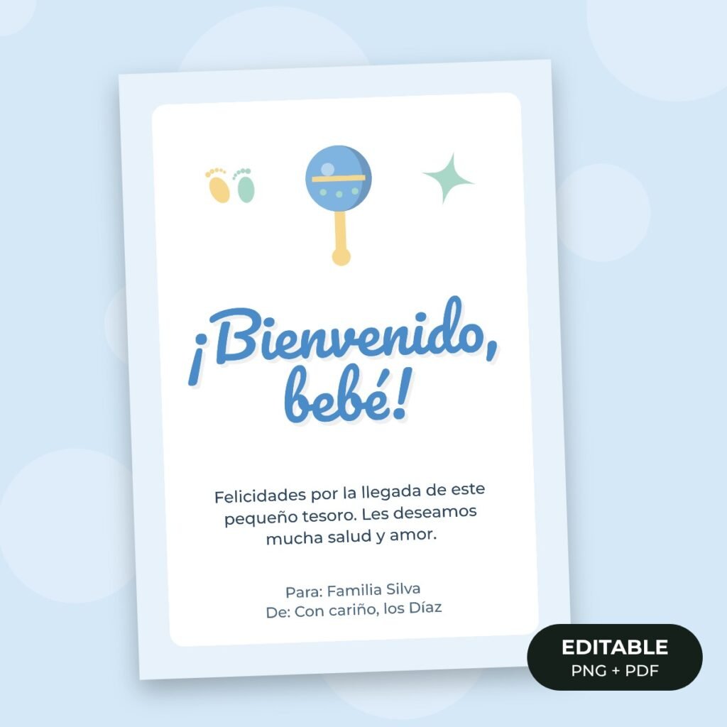 Tarjeta editable: Felicidades por el bebé