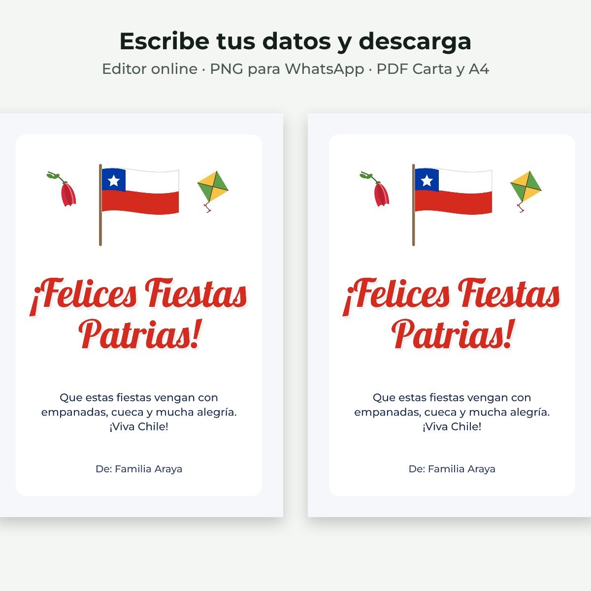 Ejemplo editable: Felices Fiestas Patrias
