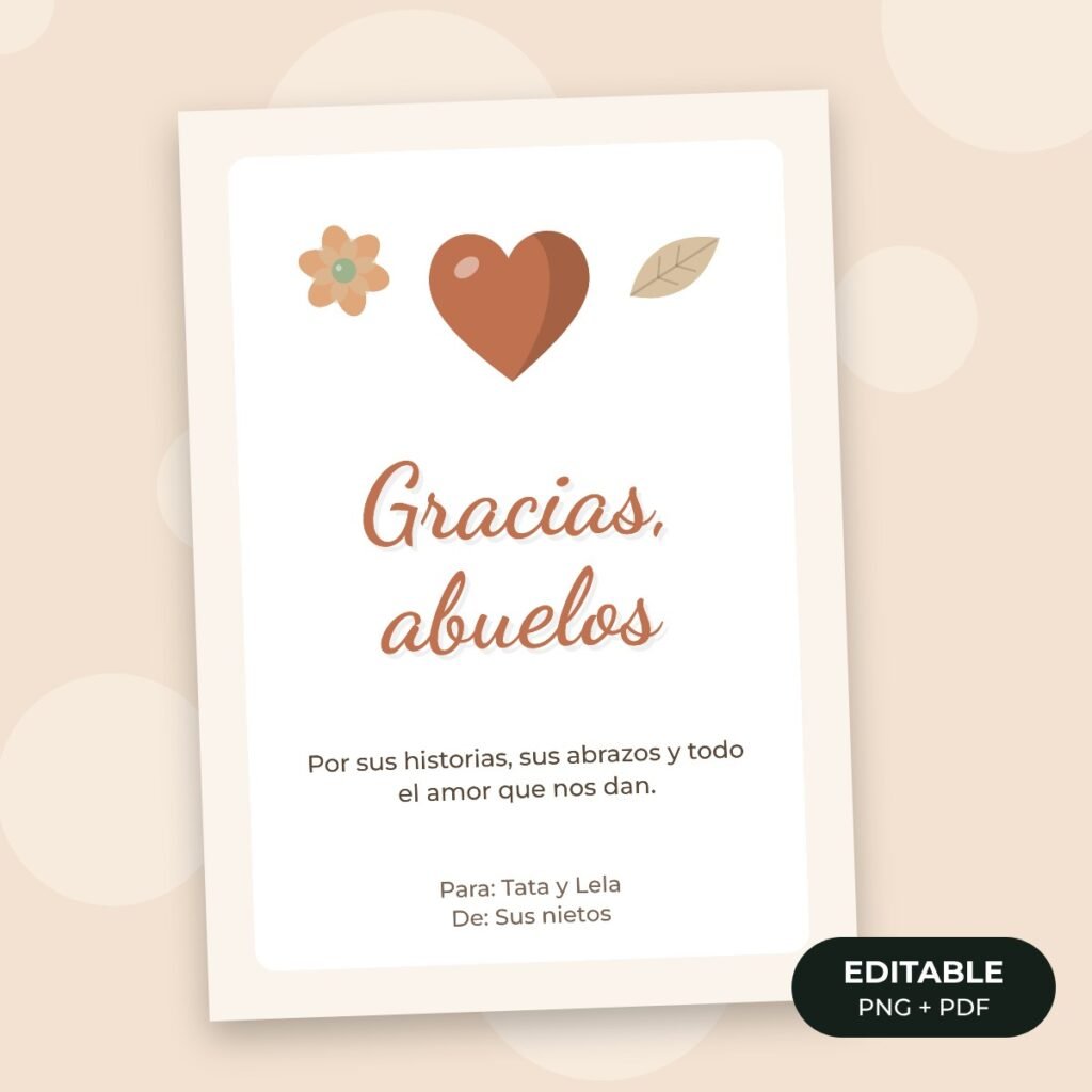 Tarjeta editable: Gracias abuelos