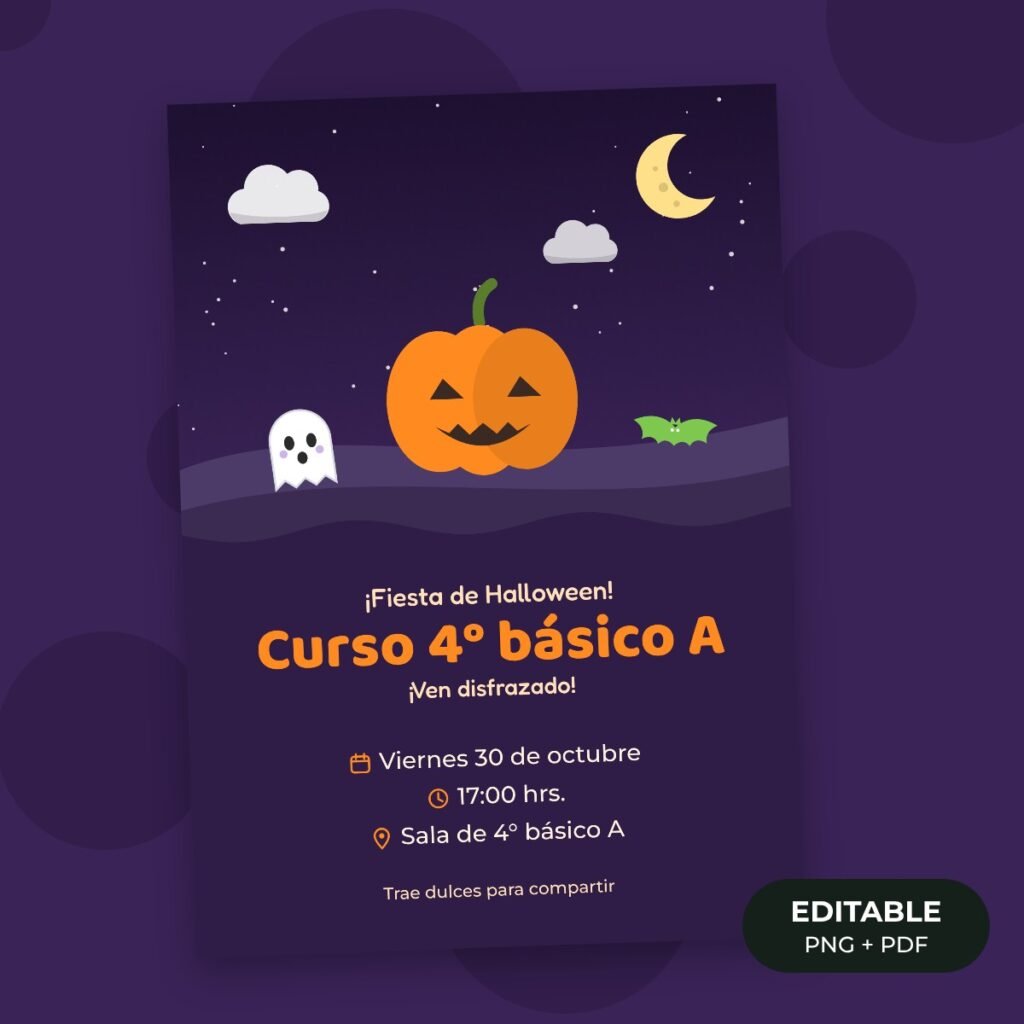 Invitación editable: Halloween terrorífico