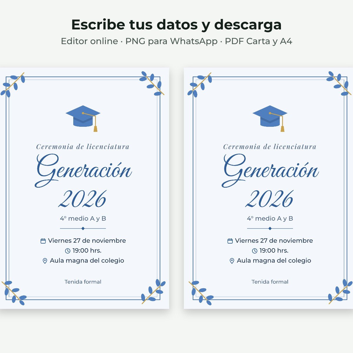 Ejemplo editable: Licenciatura 4° medio