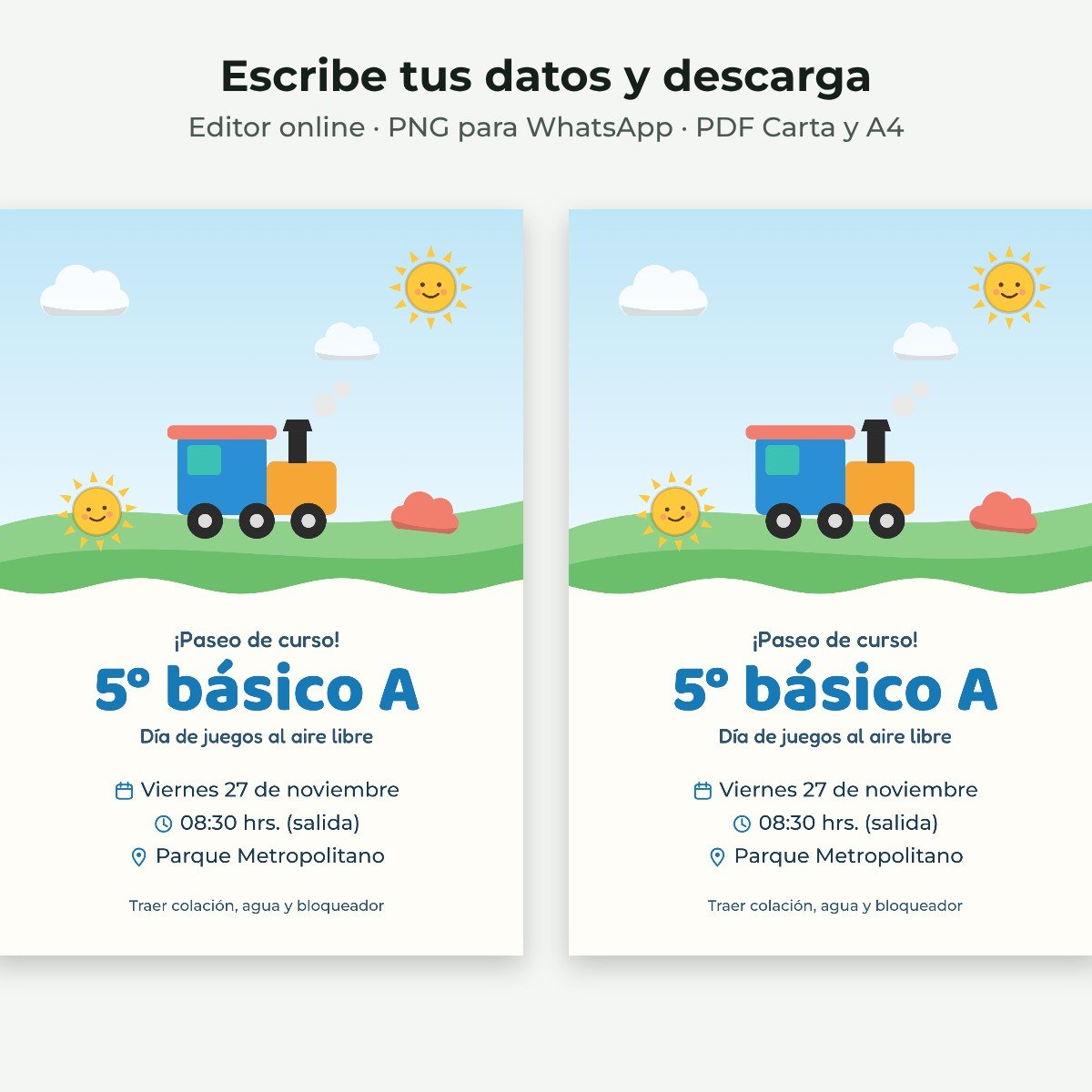 Ejemplo editable: Paseo de curso