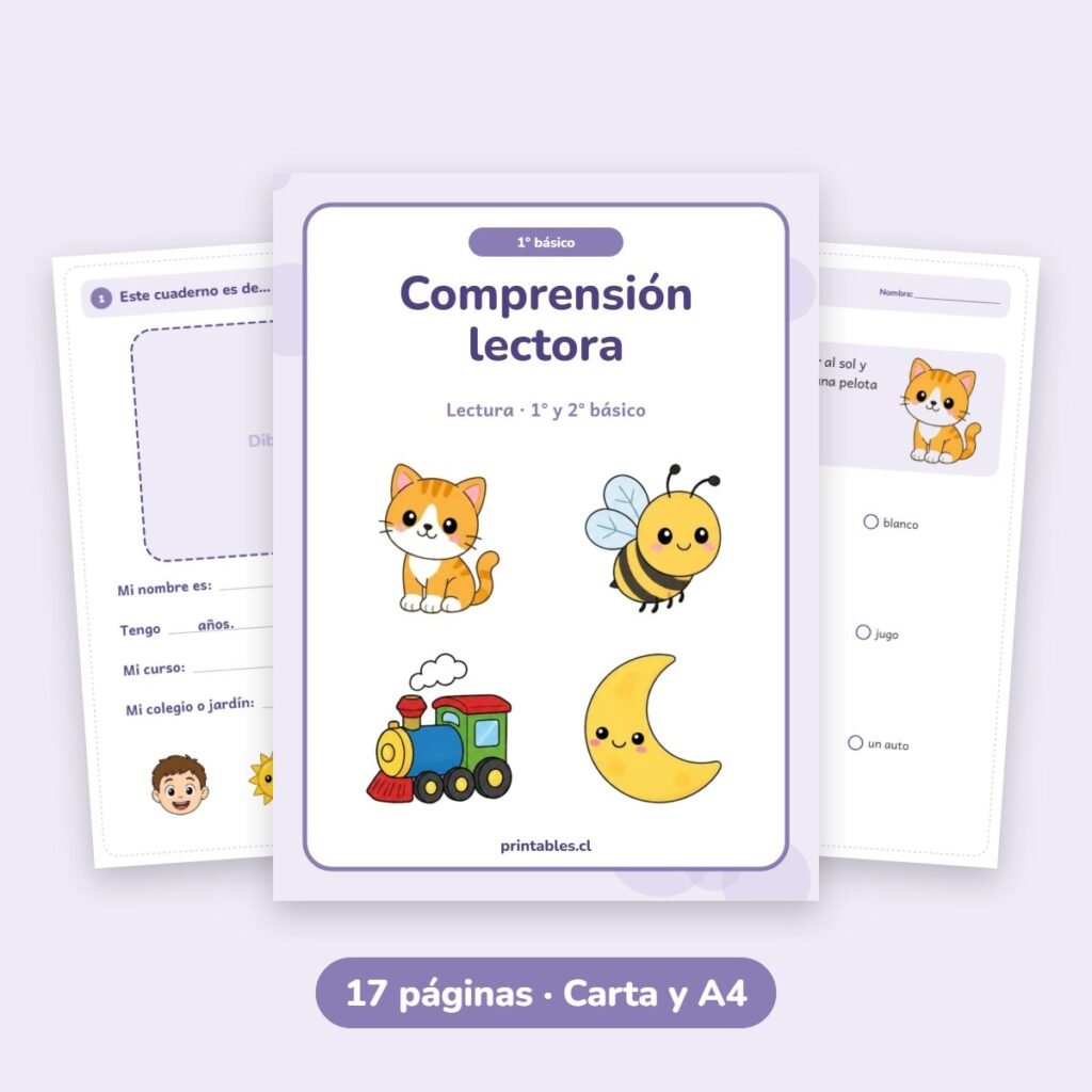 Cuaderno 1° básico: Comprensión lectora