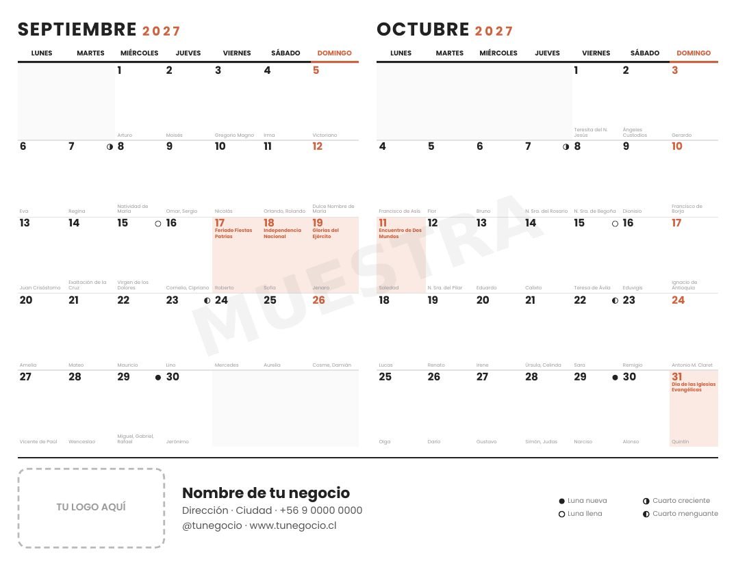 Kit Emprendedor 2027 · Calendarios con tu logo - Imagen 3
