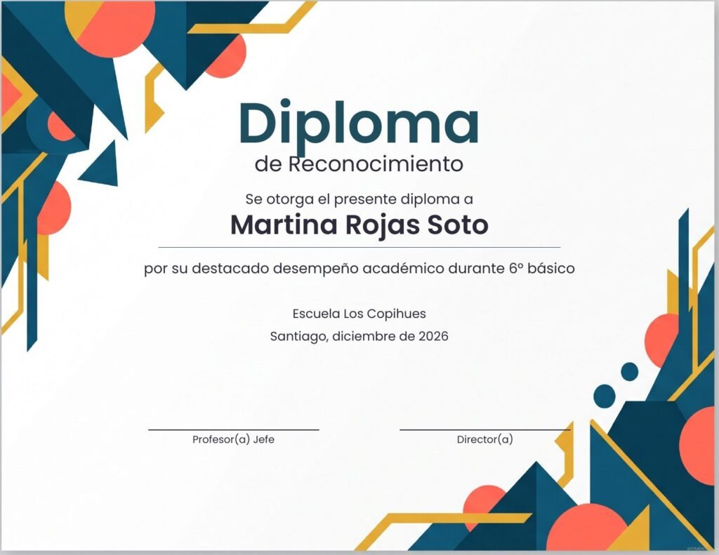 Diploma Geométrico moderno