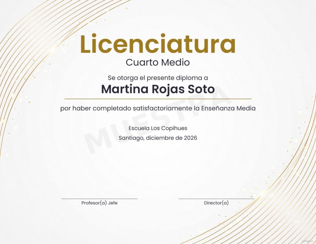 Diploma Minimalista dorado