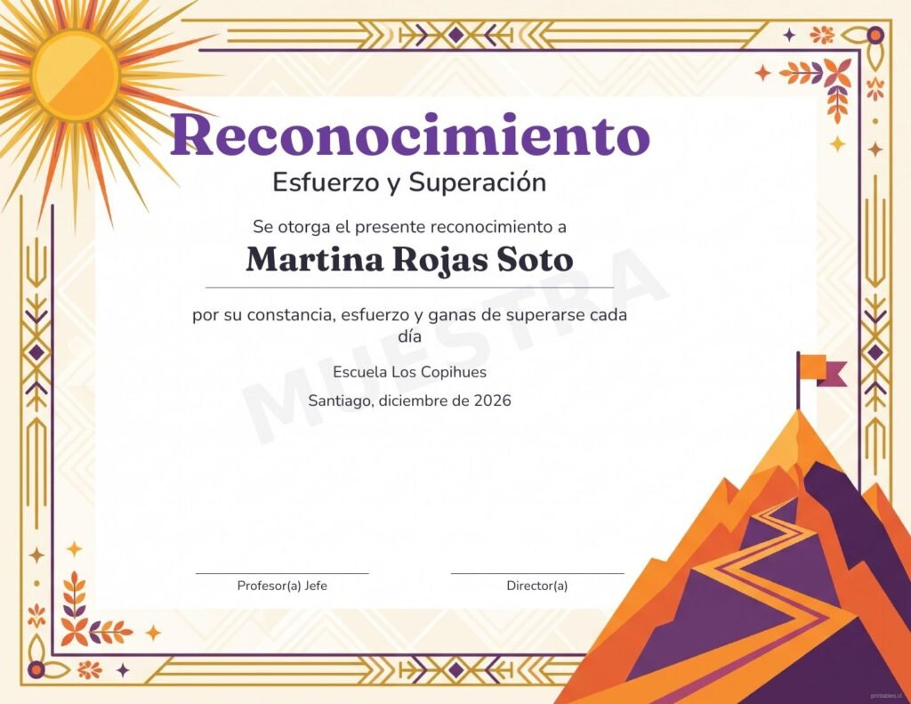 Diploma Esfuerzo y superación