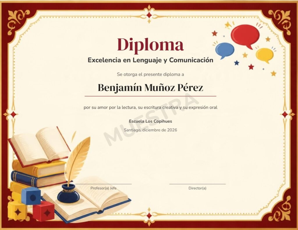 Muestra Diploma Excelencia en Lenguaje y Comunicación