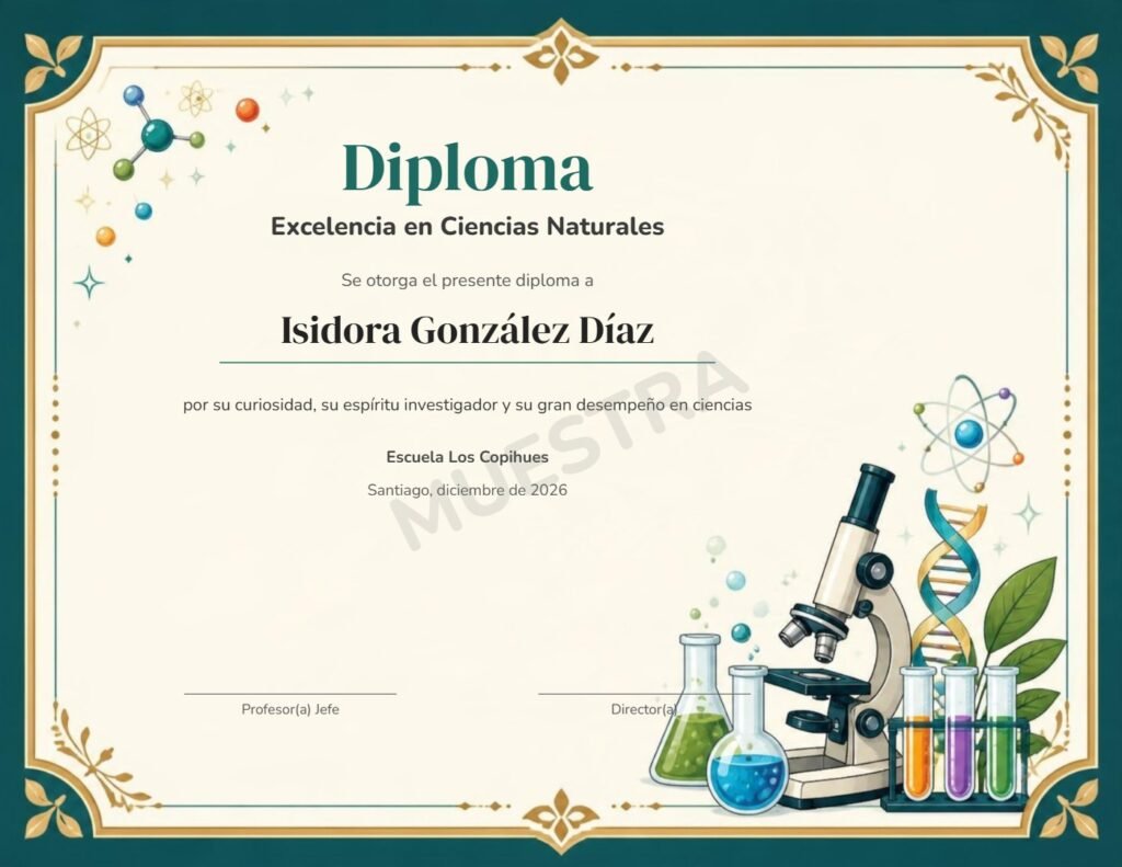 Muestra Diploma Excelencia en Ciencias Naturales