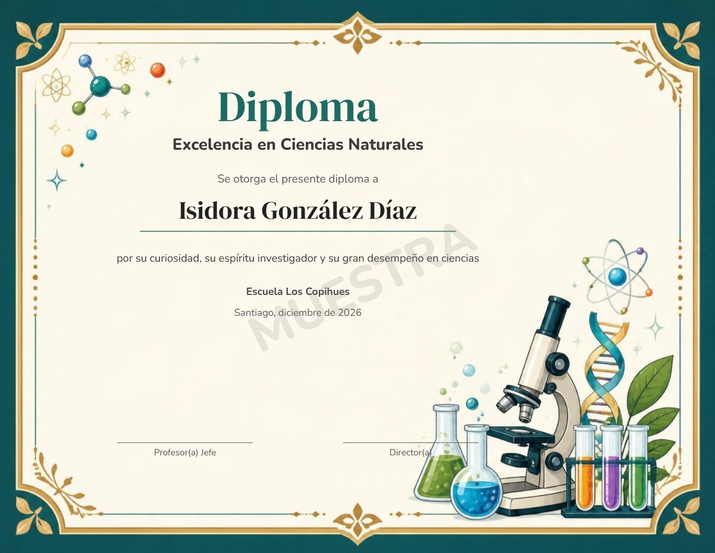 Muestra Diploma Excelencia en Ciencias Naturales
