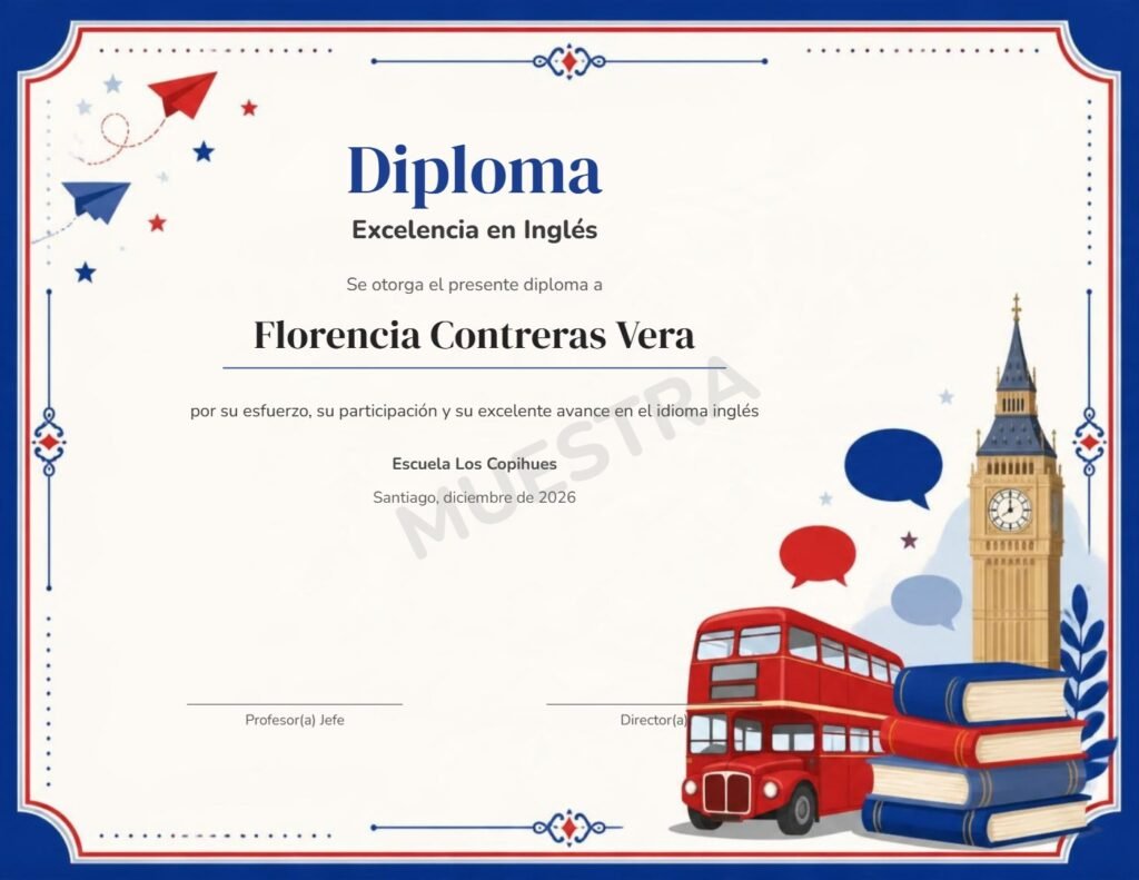 Muestra Diploma Excelencia en Inglés