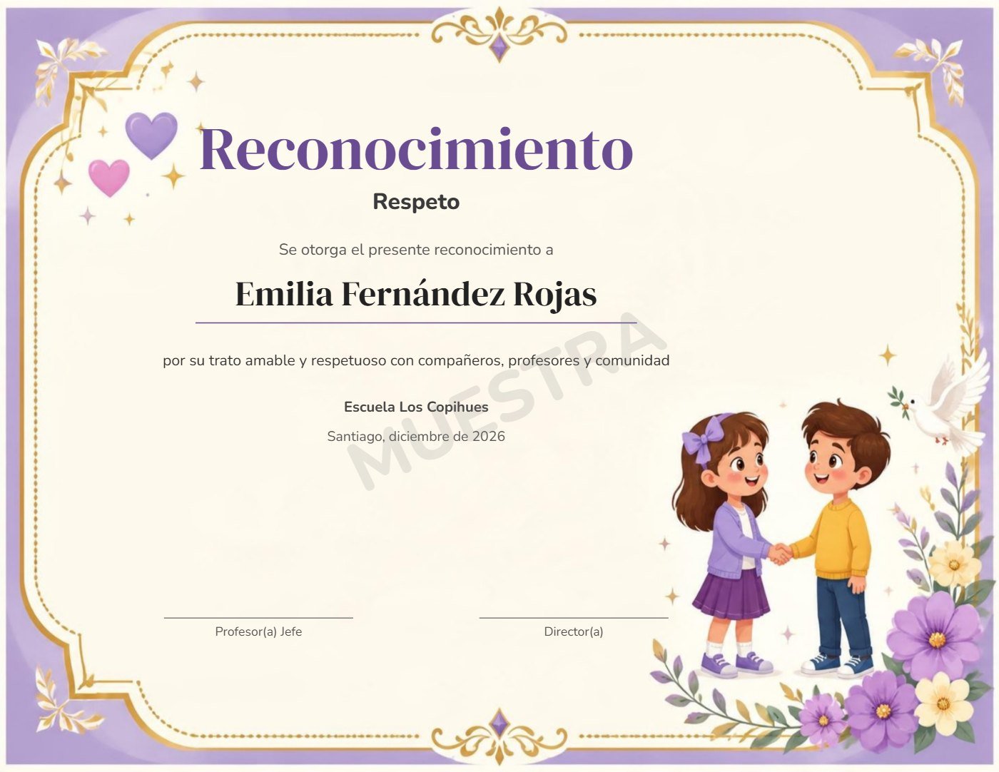 Muestra Reconocimiento Respeto
