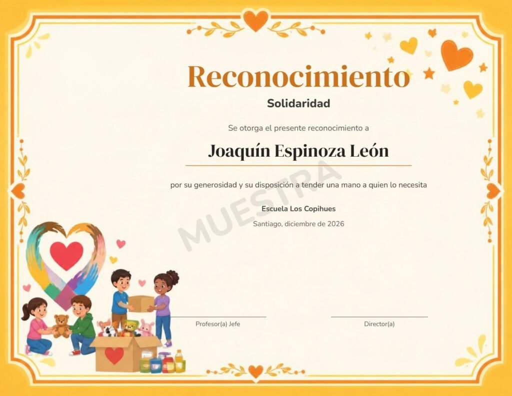 Muestra Reconocimiento Solidaridad