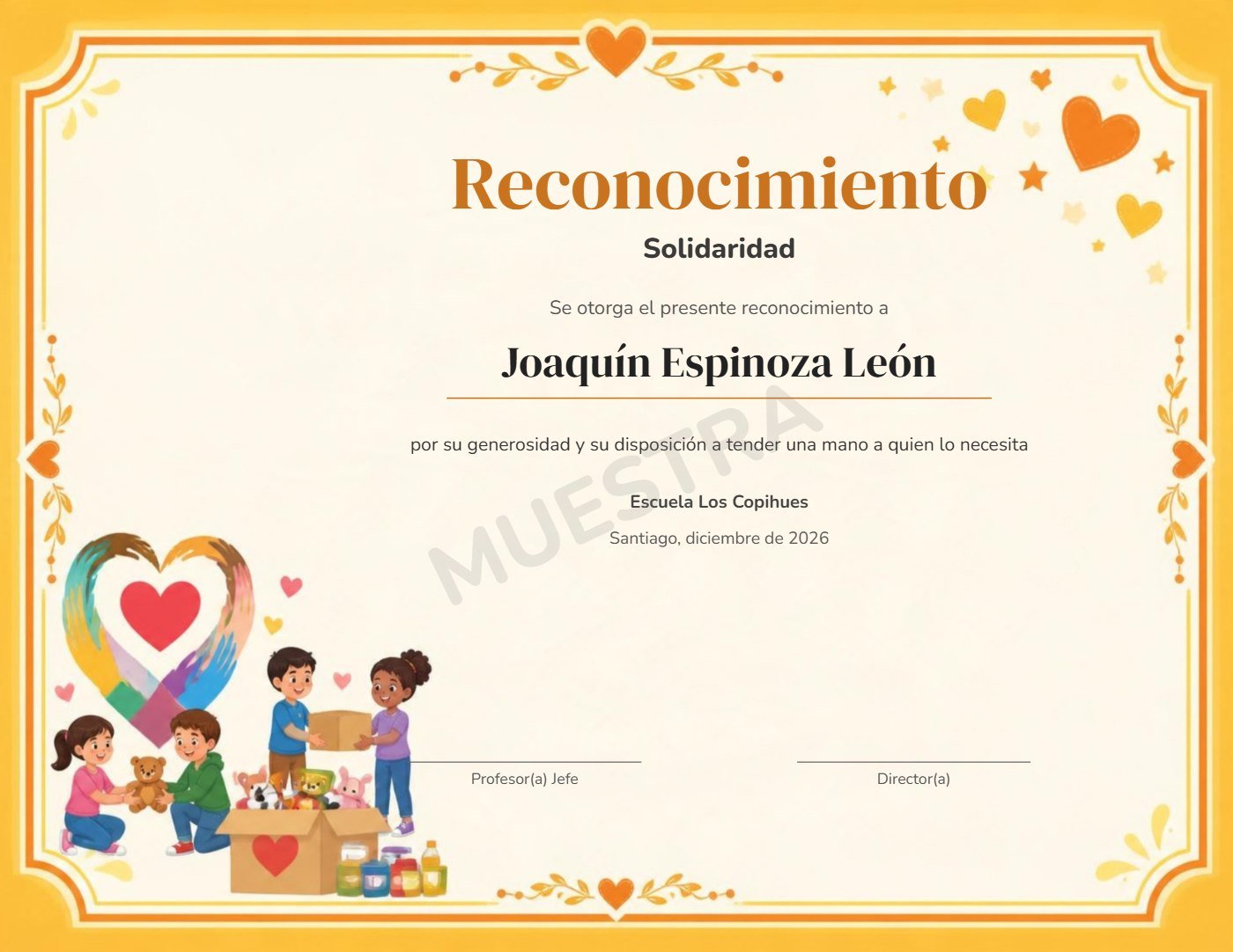 Muestra Reconocimiento Solidaridad
