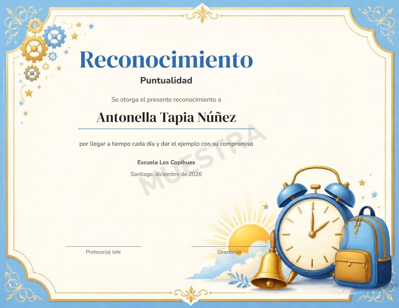 Muestra Reconocimiento Puntualidad